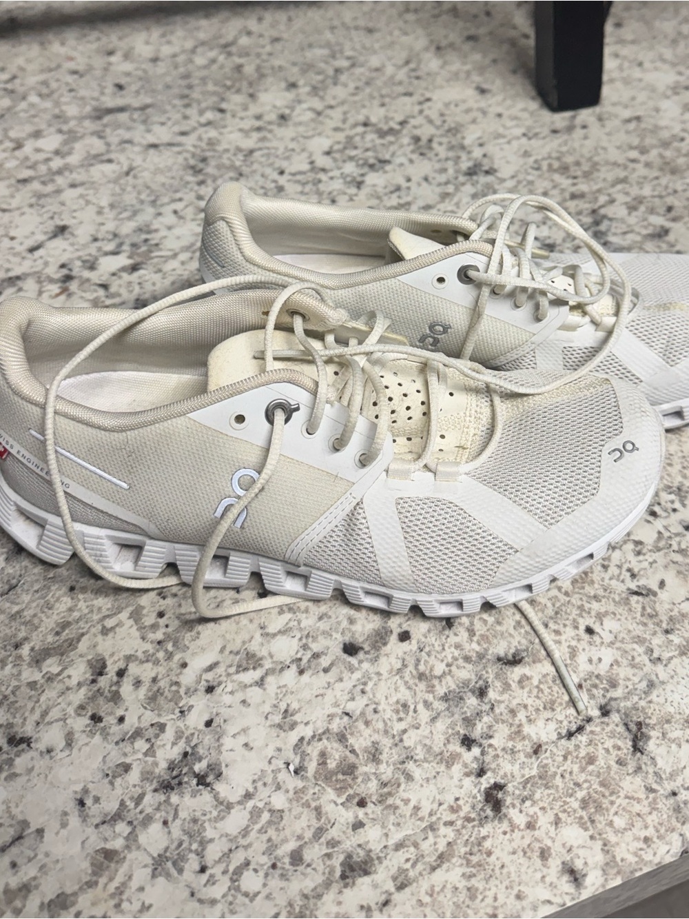 On clouds running shoes white